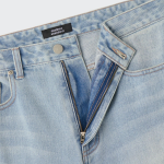 Multi-Destroyed Wide Denim Pants [Light Indigo]