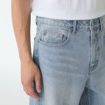 Multi-Destroyed Wide Denim Pants [Light Indigo]