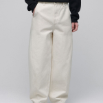 Twist Semi-Balloon Denim Pants [Cream]