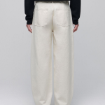Twist Semi-Balloon Denim Pants [Cream]