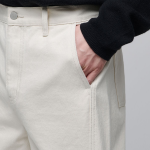 Twist Semi-Balloon Denim Pants [Cream]