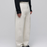 Twist Semi-Balloon Denim Pants [Cream]