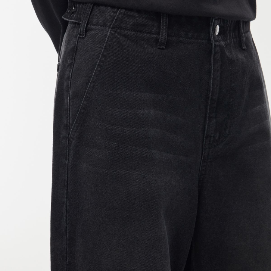 Denim Parachute Pants [Washed Black]
