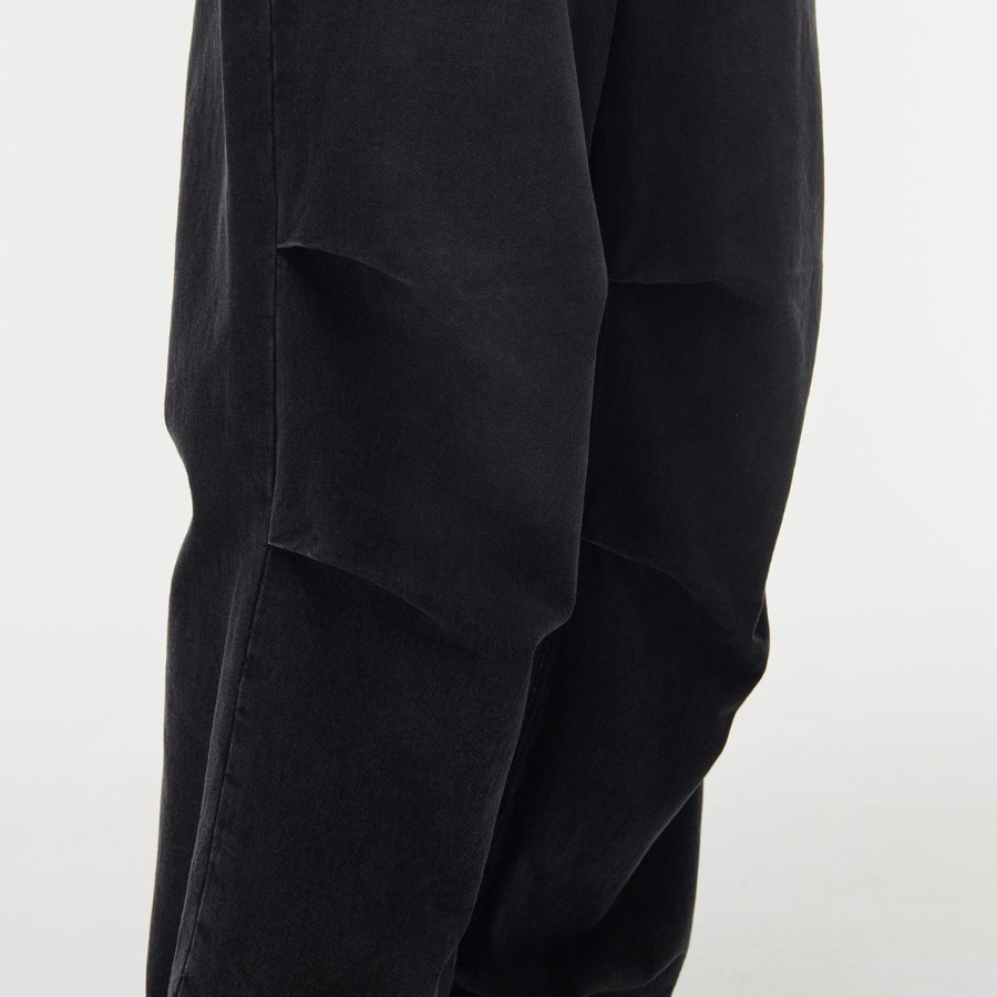 Denim Parachute Pants [Washed Black]