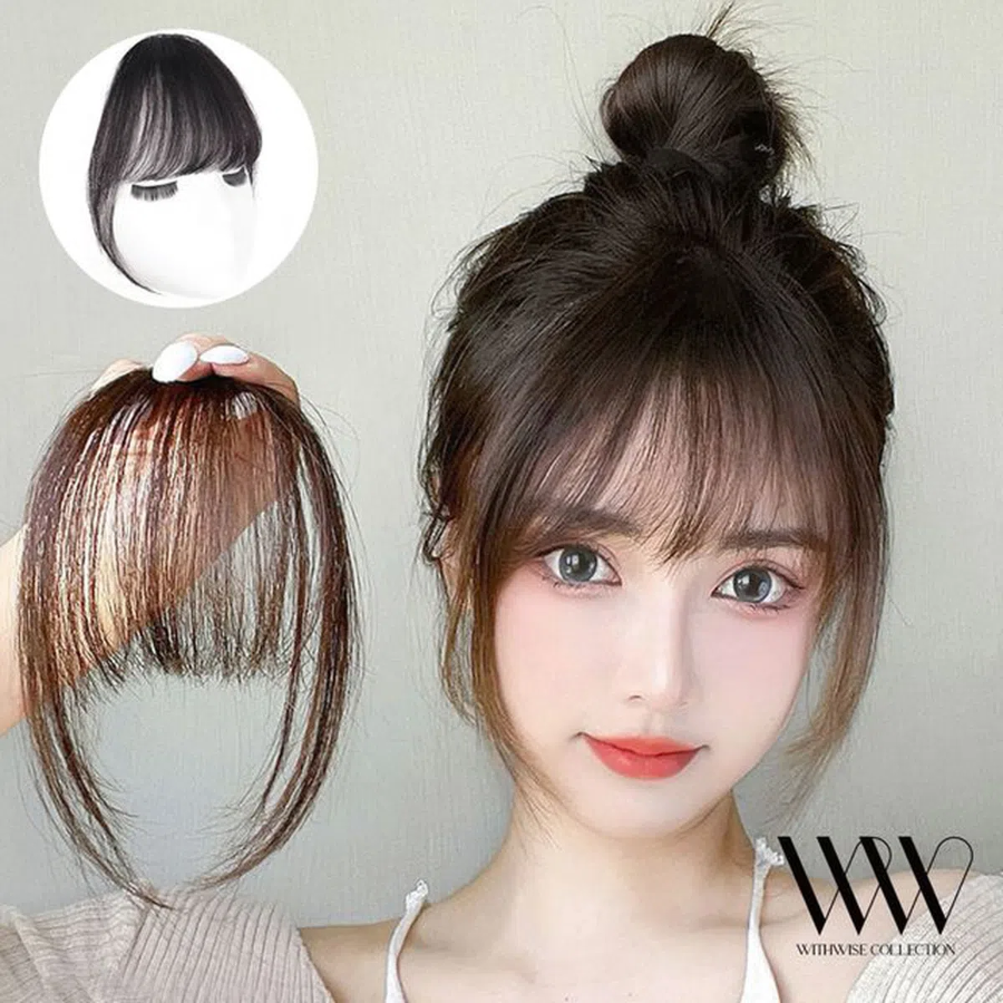 100% натуральная челка-накладка — невидимая вставка для объёма и акцента