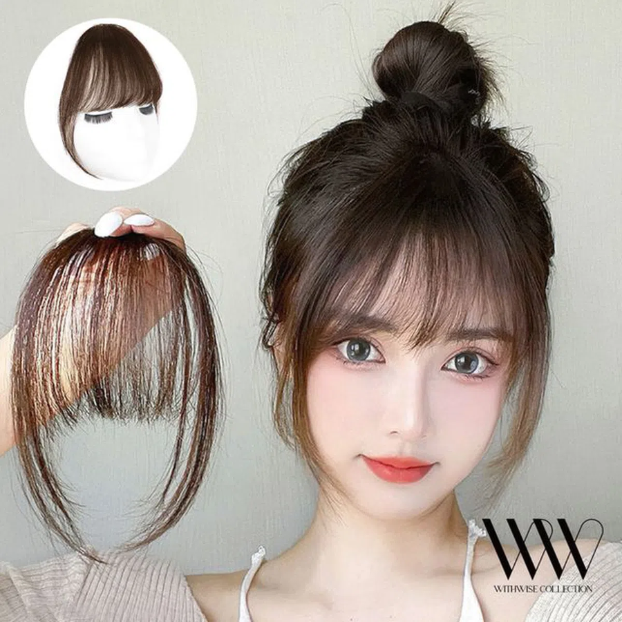 100% натуральная челка-накладка — невидимая вставка для объёма и акцента