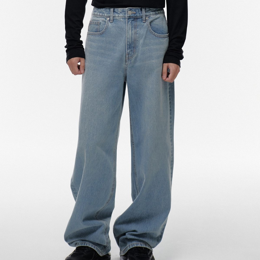 Extra Wide Denim Pants [Light Indigo]