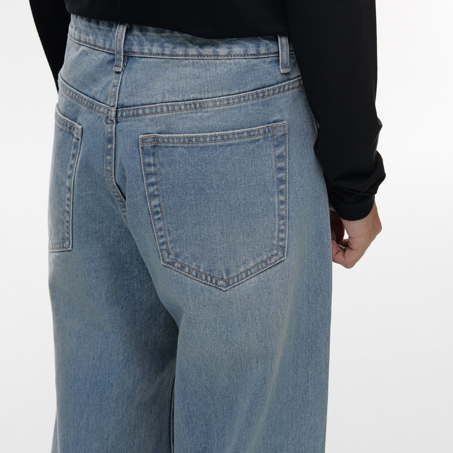Extra Wide Denim Pants [Light Indigo]