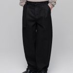 Belted Semi Balloon Denim Pants [Low Black]