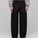 Belted Semi Balloon Denim Pants [Low Black]