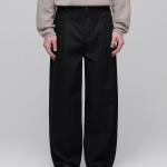 Belted Semi Balloon Denim Pants [Low Black]