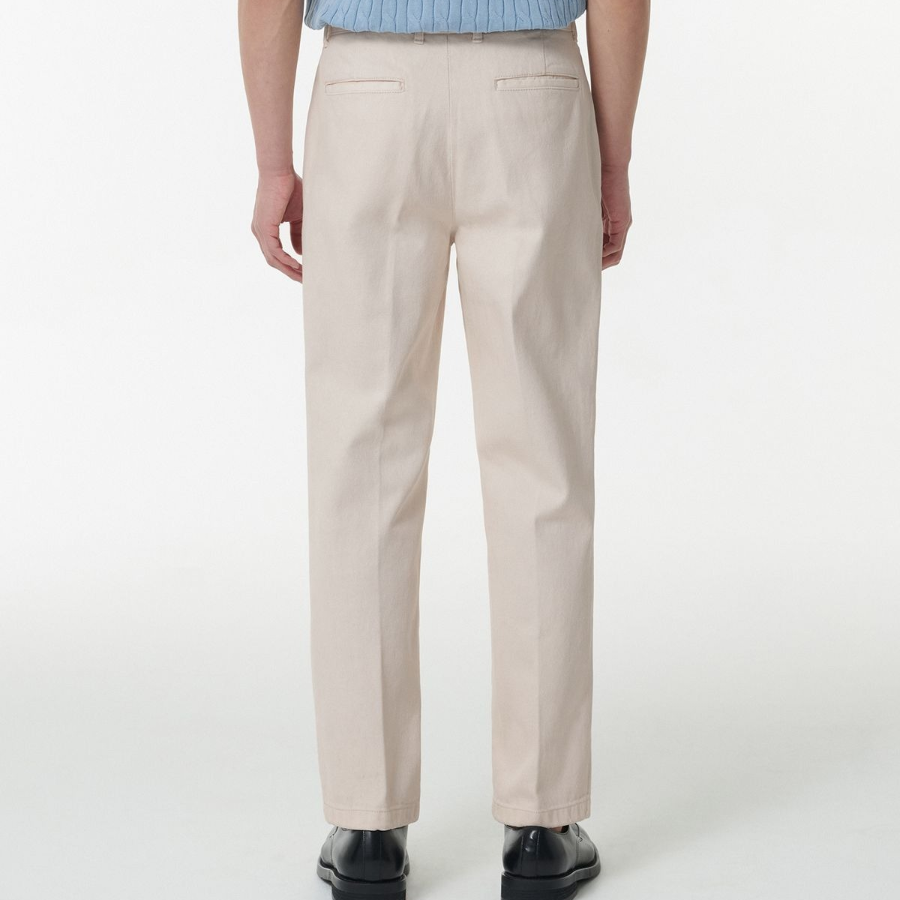 Straight Denim Slacks [Cream]