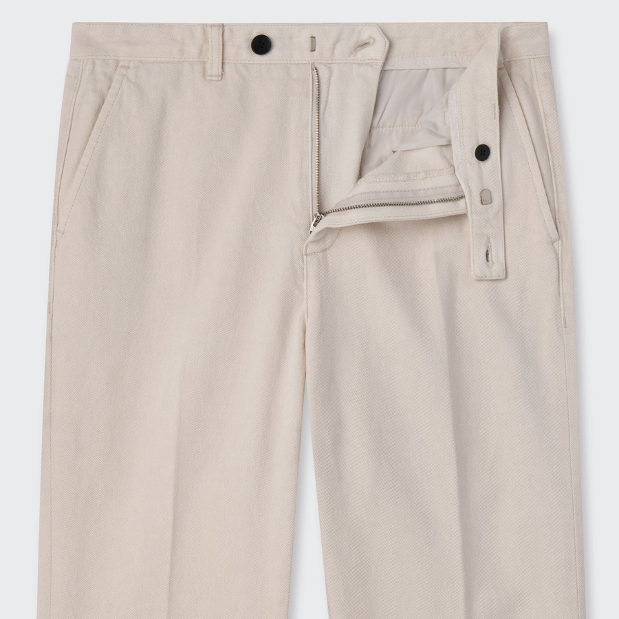 Straight Denim Slacks [Cream]