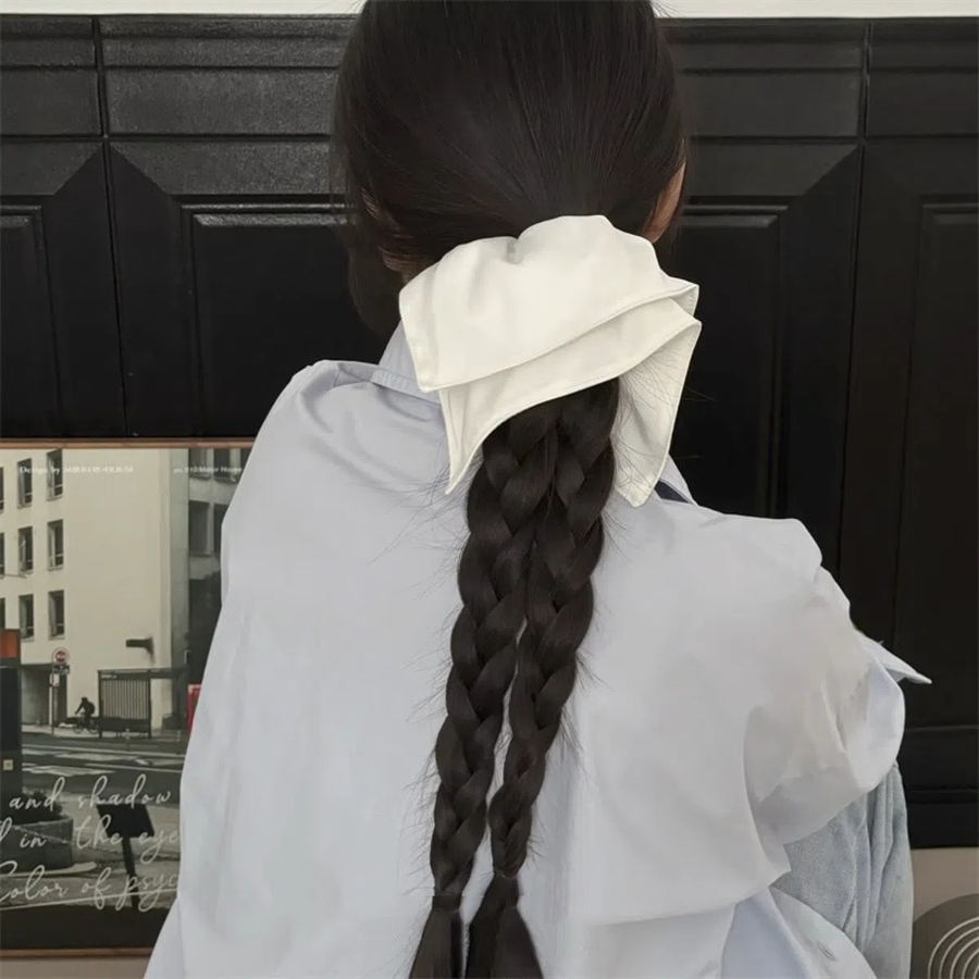 Атласная шелковая резинка-скранчи с лентой— элегантное дополнение для изысканных причёсок