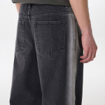 Side Brush Wide Denim Pants [Black]
