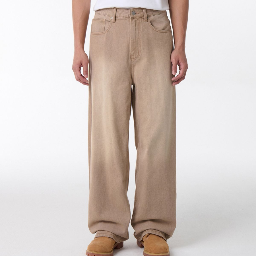 Pigment Wide Denim Pants [Beige]