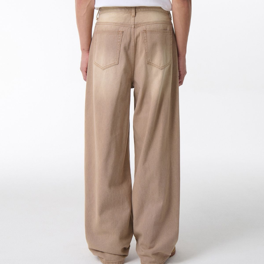 Pigment Wide Denim Pants [Beige]