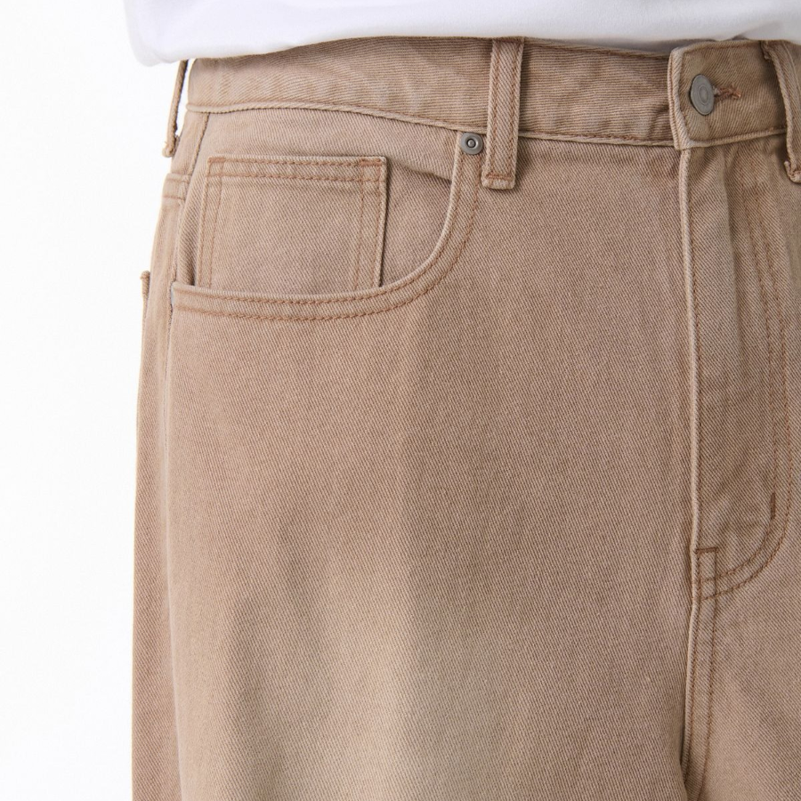 Pigment Wide Denim Pants [Beige]
