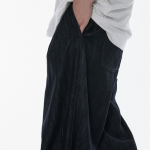 Linen-Like Semi-Balloon Denim Pants [Deep Indigo]