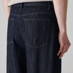 Linen-Like Semi-Balloon Denim Pants [Deep Indigo]