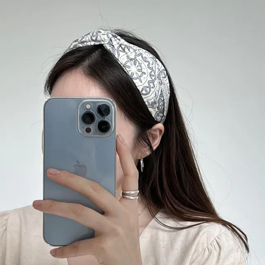 Повязка с узором — скрученная бандана и широкий ободок 2 в 1