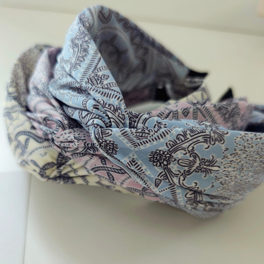 Повязка с узором — скрученная бандана и широкий ободок 2 в 1