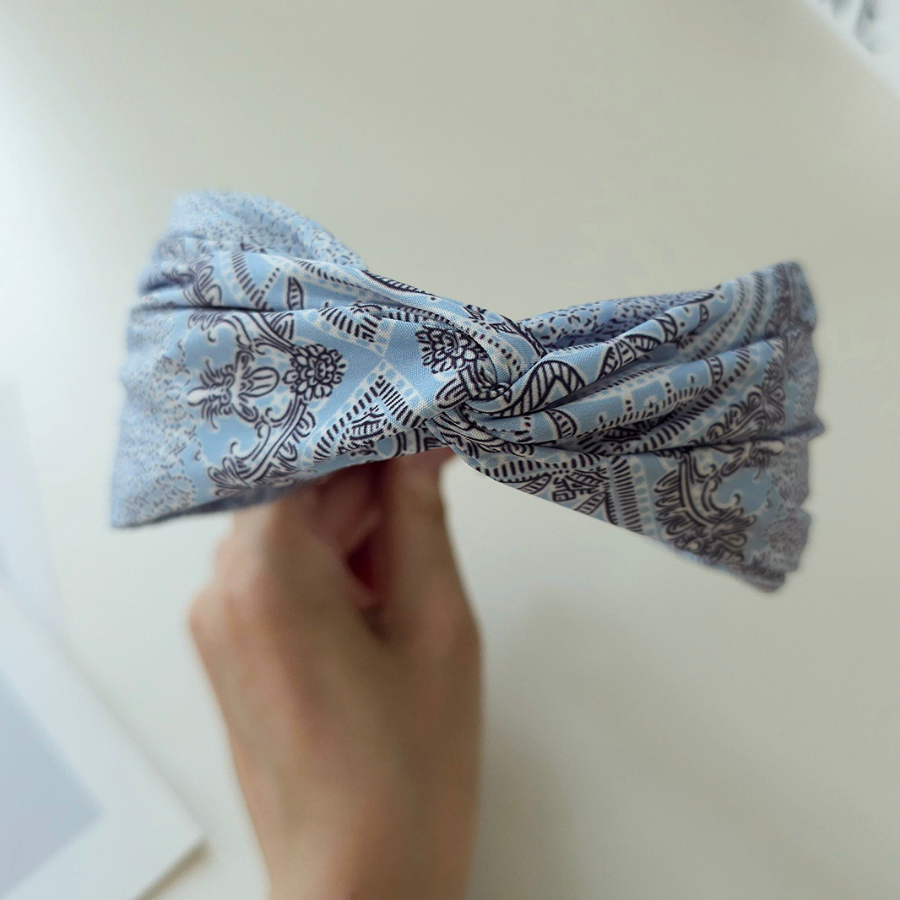 Повязка с узором — скрученная бандана и широкий ободок 2 в 1