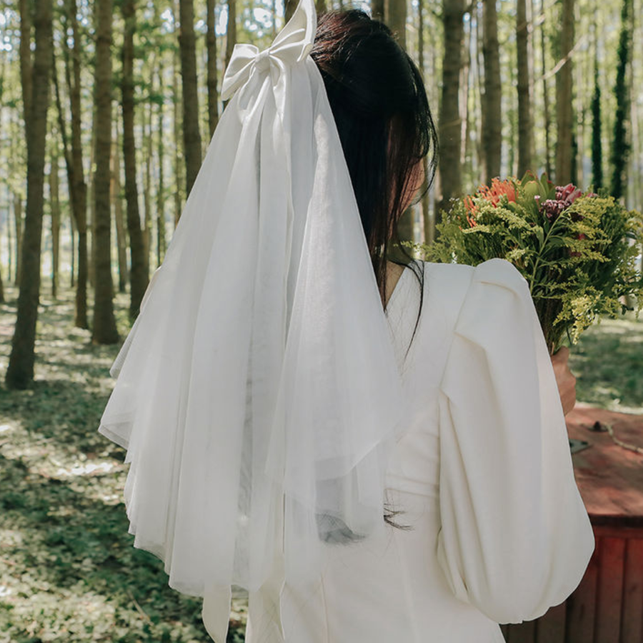 Свадебная лента-вуаль для невесты — белый аксессуар для брайдал-шоу и фотосессий