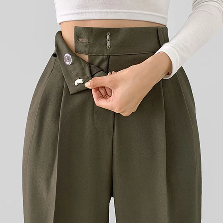 Ganjeolgi Flower Two-Pintuck Unclip Wide Slacks Pants