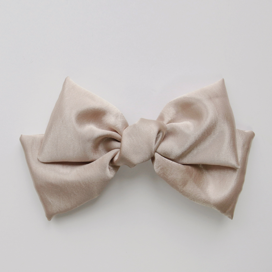 Королевская заколка с объёмным бантом из высококачественного шелка — двойной сатиновый акцент для романтичной причёски