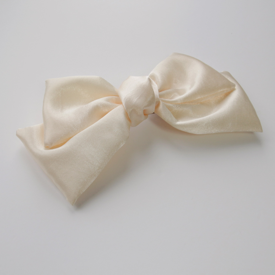 Королевская заколка с объёмным бантом из высококачественного шелка — двойной сатиновый акцент для романтичной причёски