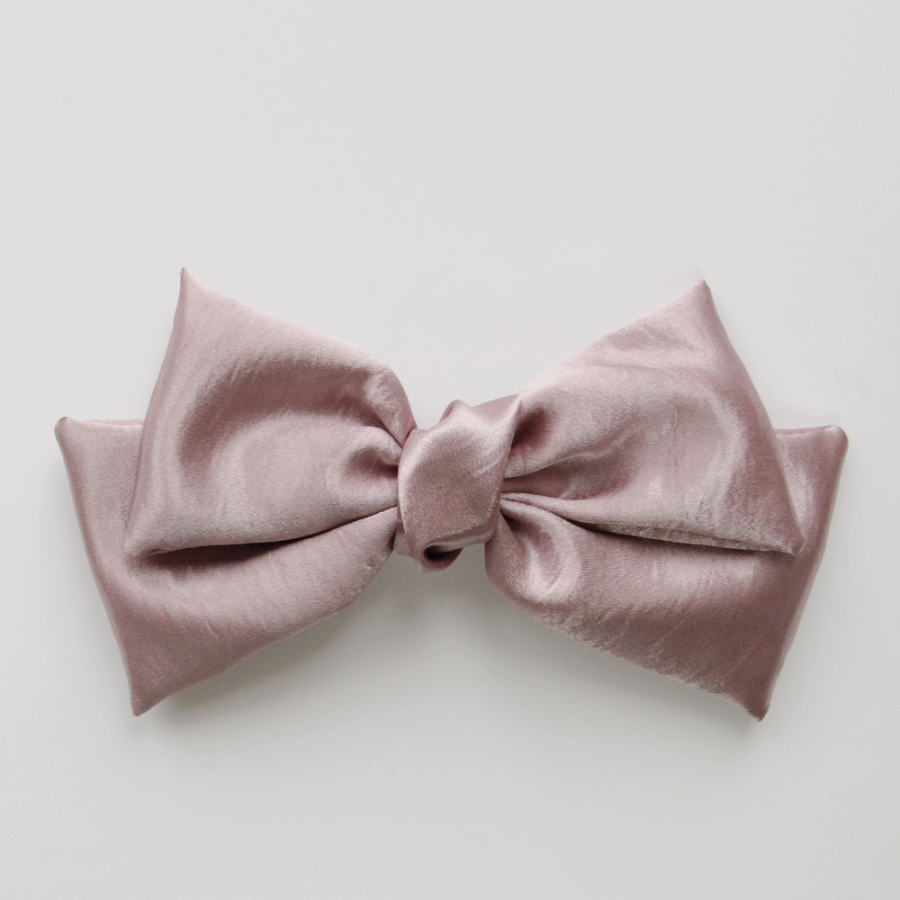 Королевская заколка с объёмным бантом из высококачественного шелка — двойной сатиновый акцент для романтичной причёски