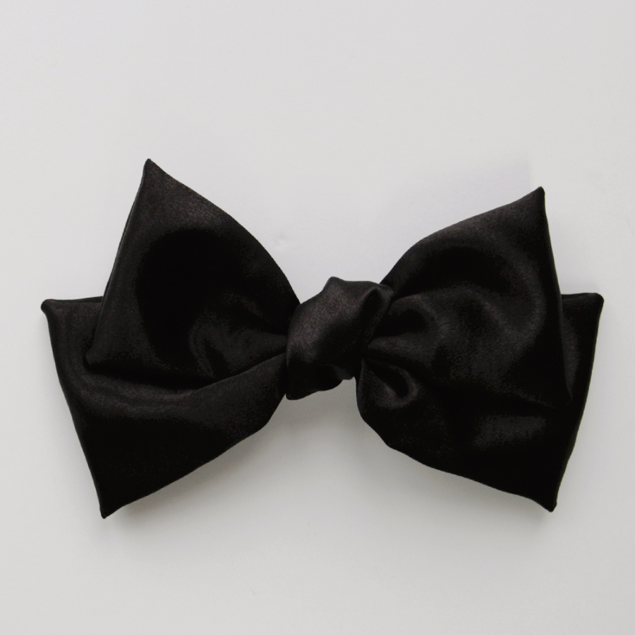 Королевская заколка с объёмным бантом из высококачественного шелка — двойной сатиновый акцент для романтичной причёски