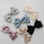 Королевская заколка с объёмным бантом из высококачественного шелка — двойной сатиновый акцент для романтичной причёски