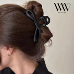 [1+1+1 выгодный набор] Большая матовая заколка-краб с бантом — идеальное решение для эффектной укладки (черный, бежевый, коричневый)