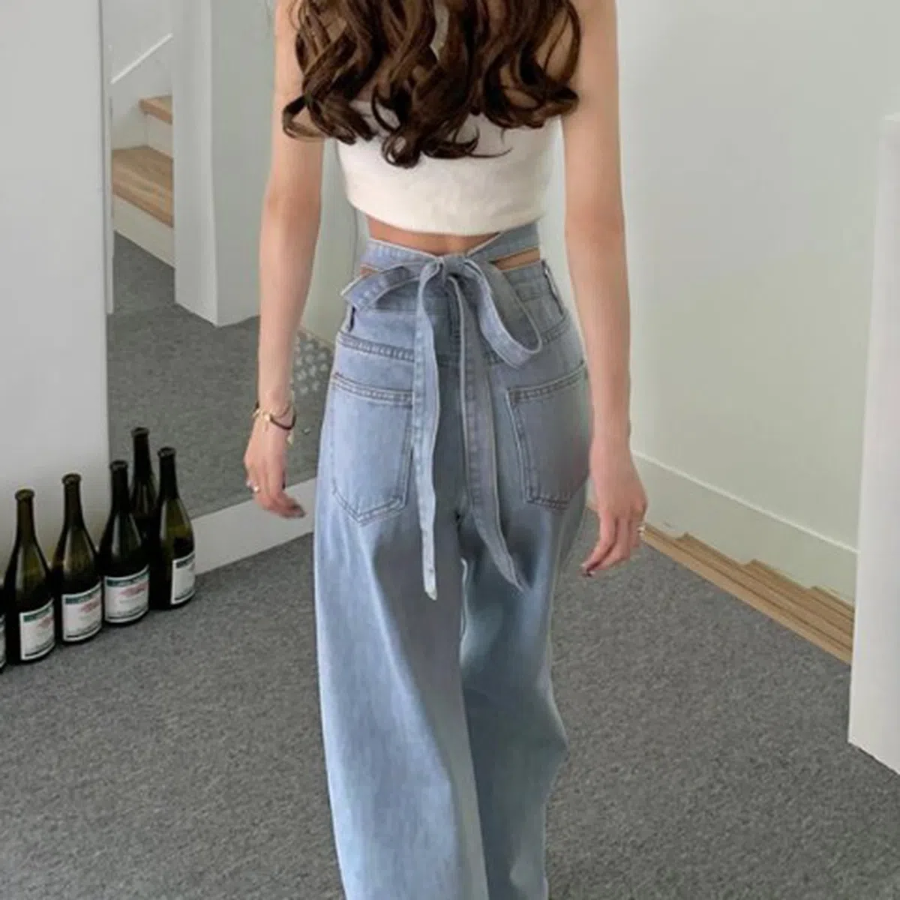 Женские джинсы Kaizen с широким кроем и акцентом на задний силуэт