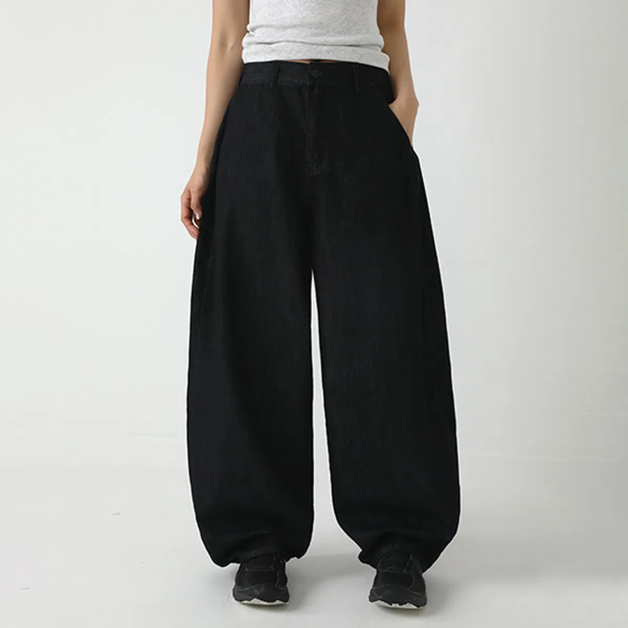 Женские джинсы Bartek в стиле balloon fit из чёрного денима