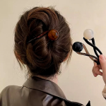 Мраморная заколка-краб банан с круглым куполом и твист-дизайном