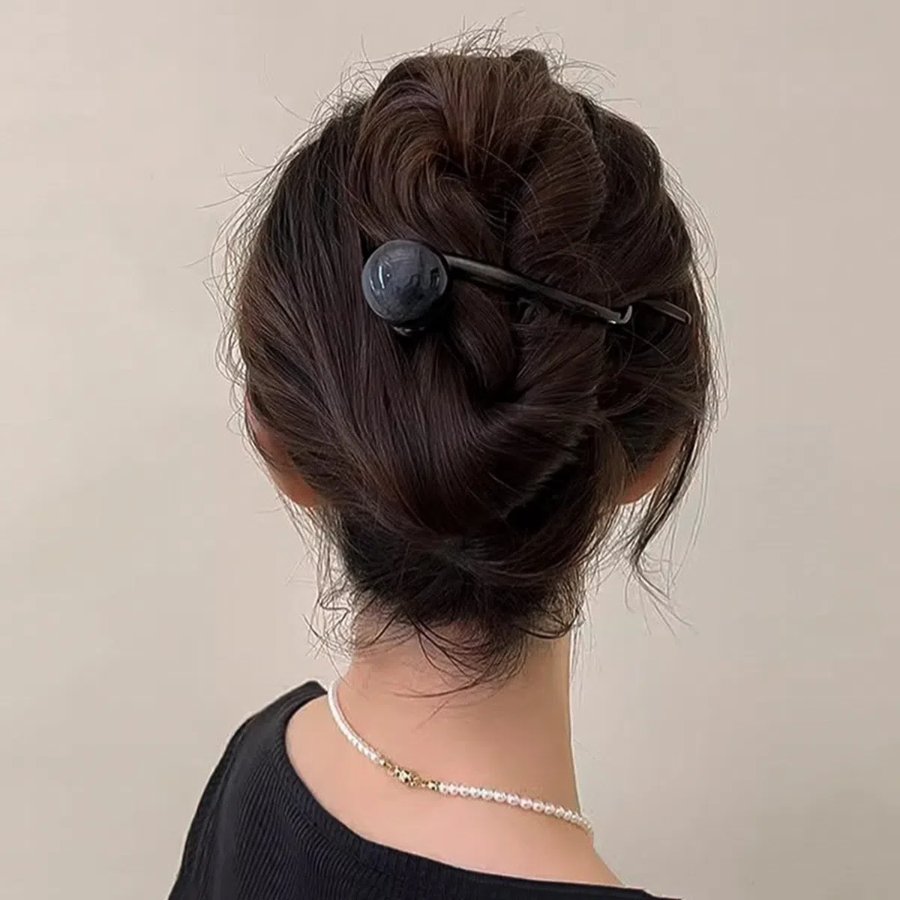 Мраморная заколка-краб банан с круглым куполом и твист-дизайном