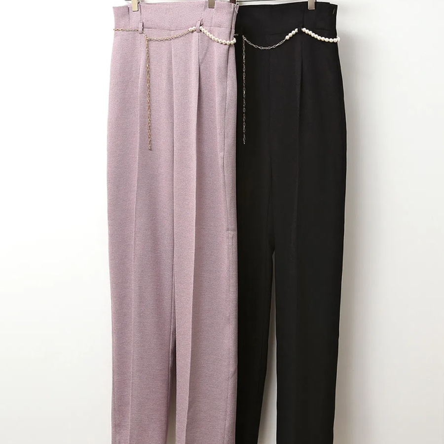 Pearl Belt Set Semi-Formal Guest Look Wide Pants