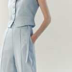 Dot Pattern Wide Long Banding Slacks