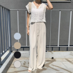 Ice Chalang Natural Pleated Wide Women's Summer Cool Pants