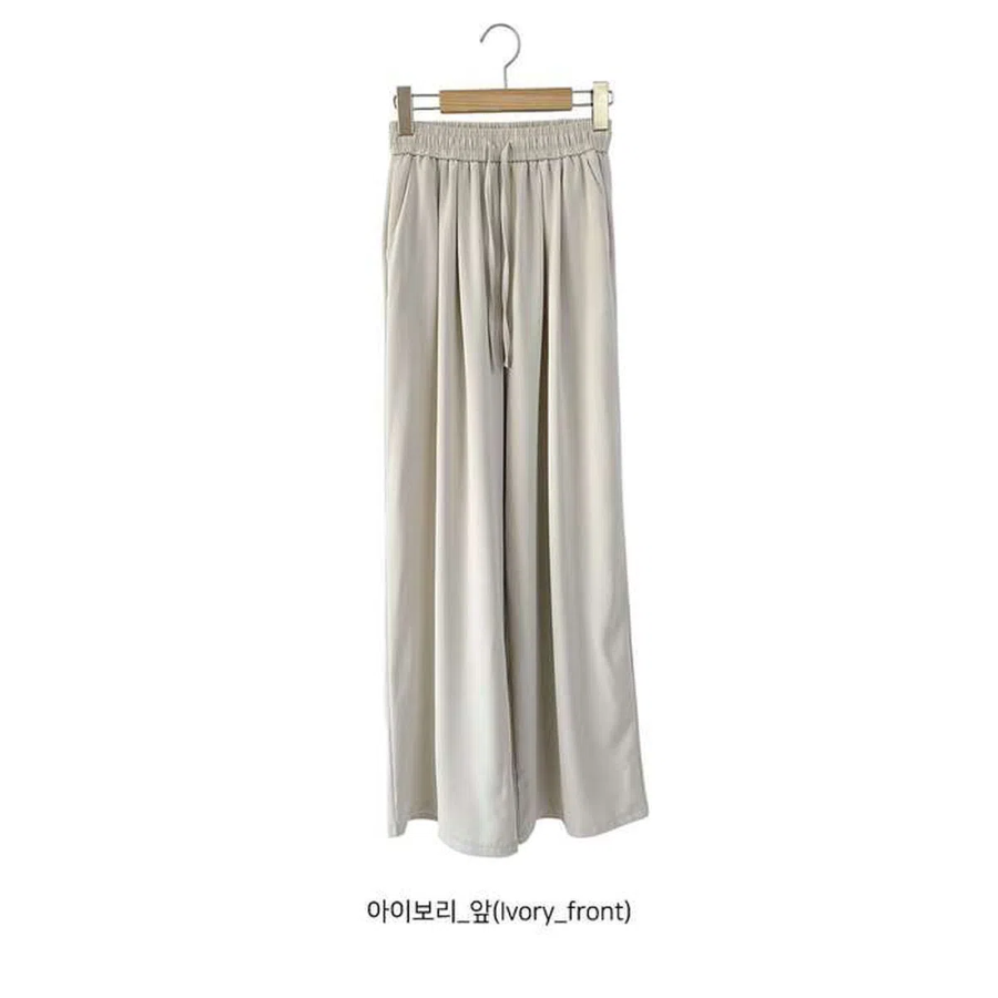 Ice Chalang Natural Pleated Wide Women's Summer Cool Pants