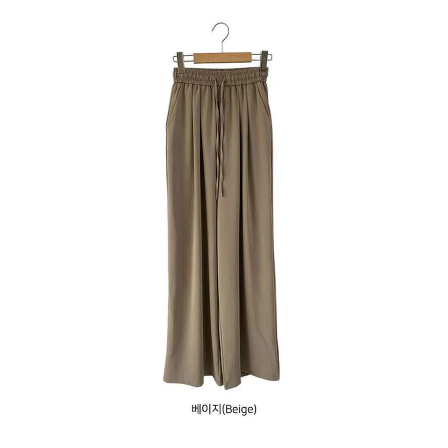 Ice Chalang Natural Pleated Wide Women's Summer Cool Pants