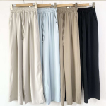 Ice Chalang Natural Pleated Wide Women's Summer Cool Pants