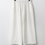 Ma Linen Wide Straight Solid Banding Women's Pants