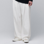Double Knit Two-Tuck Wide Lounge Sweat Pants [Cream]