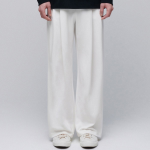 Double Knit Two-Tuck Wide Lounge Sweat Pants [Cream]