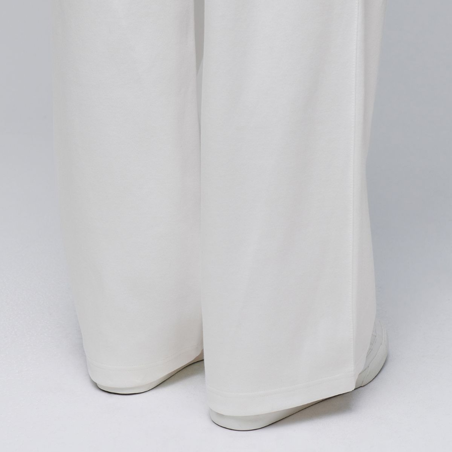Double Knit Two-Tuck Wide Lounge Sweat Pants [Cream]