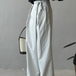 Свободный размер-Слоновая кость-Классические брюки